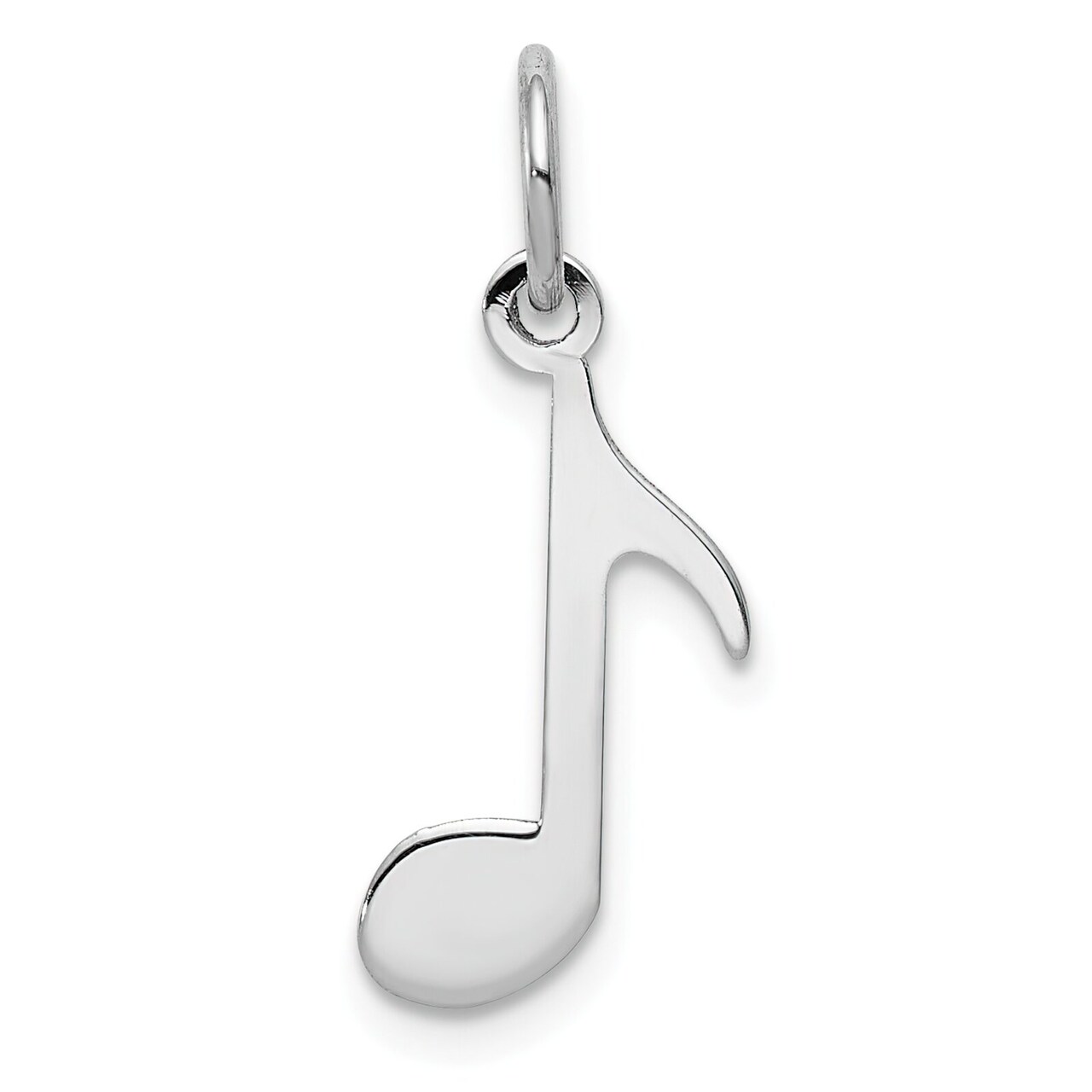 14K White Gold Polished Musical Note Charm Music Jewerly 21mm x 10mm